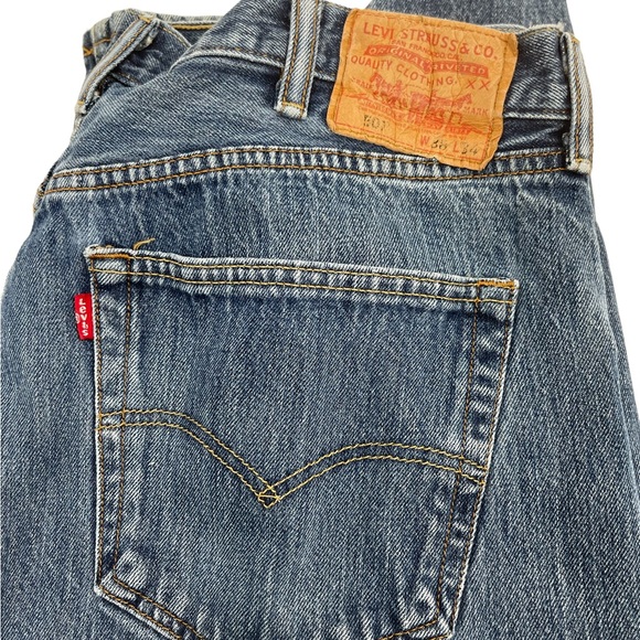 Levi’s 501 Straight Leg Button Fly Men's Denim Jeans Size 38/34 - Picture 13 of 15